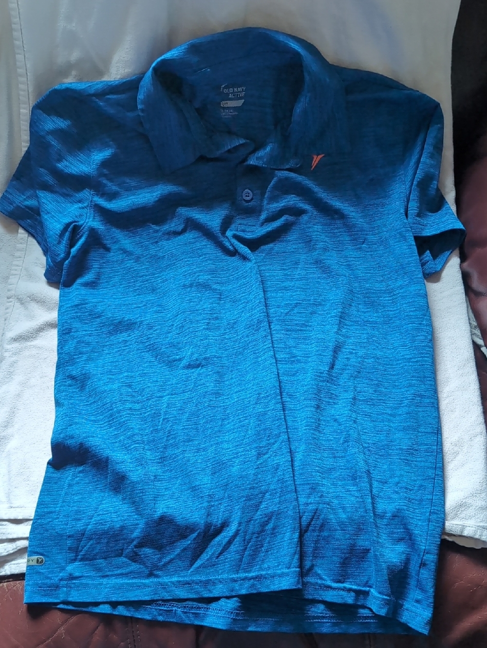 Old Navy Blue Heathered Boys Polo Shirt
